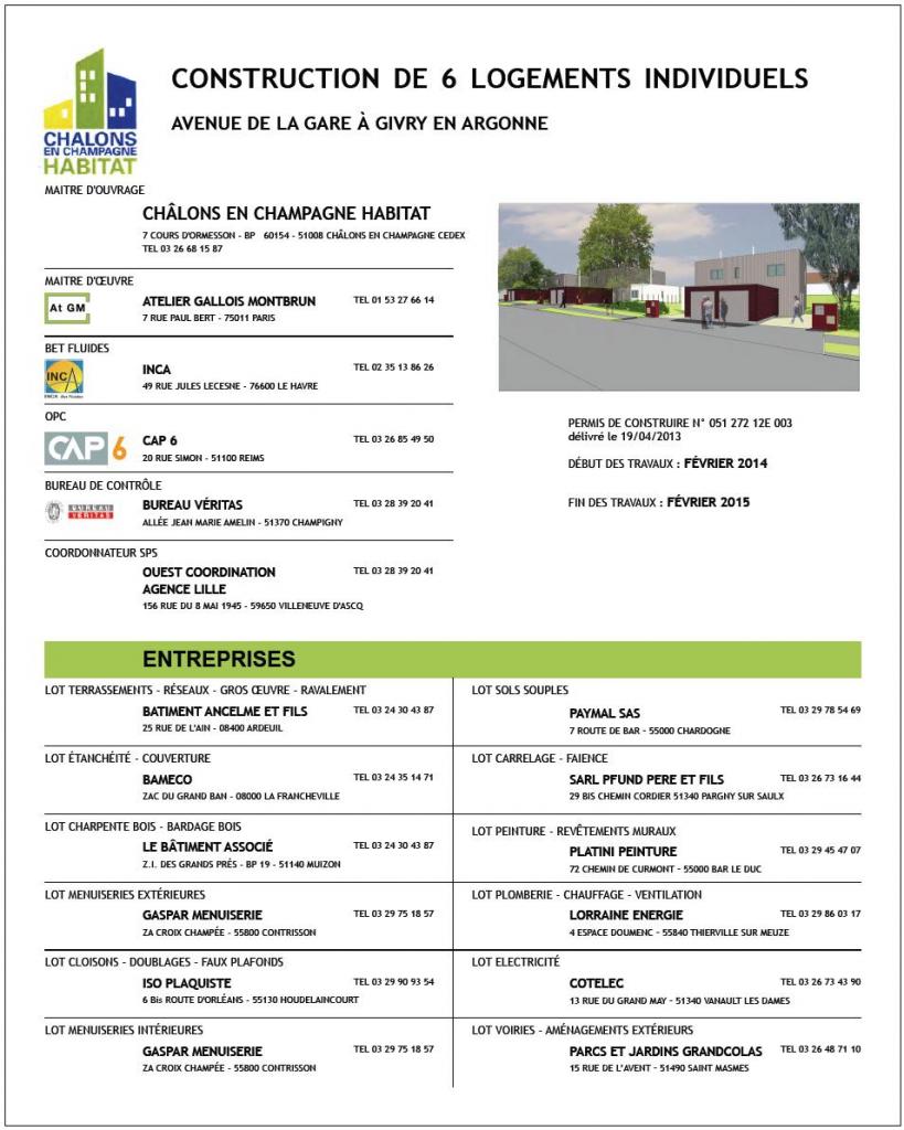 Panneau de Chantier - 6 Logements à Givry en Argonne