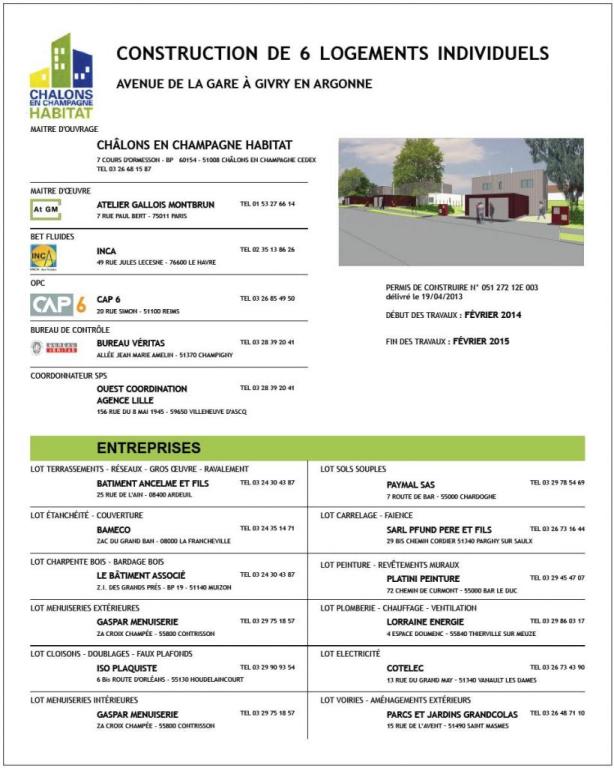 Panneau de Chantier - 6 Logements à Givry en Argonne